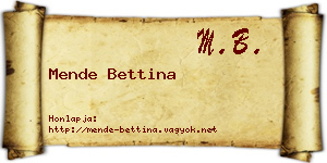 Mende Bettina névjegykártya